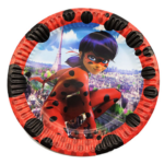 Set 10 farfurii carton, unica folosinta, Ø 18cm, Miraculous Ladybug, Petrecere Copii