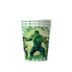 Set 10 pahare carton, unica folosinta, 260 ml , Hulk