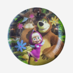 Set 10 farfurii carton, unica folosinta, Ø 18cm, Masha și Ursul, Petrecere Copii