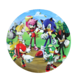 Set 10 farfurii carton, unica folosinta, Ø 18cm, Sonic, Petrecere Copii