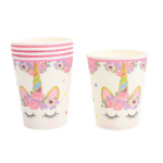 Set 10 pahare carton, unica folosinta, 260 ml , Model Unicorn