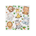 Servetele de Masa cu Animale din Jungla – 33 x 33 cm , Set 20 buc