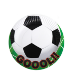 Set 10 farfurii carton, unica folosinta, Ø 18cm, Tematica Fotbal, Petrecere Copii