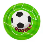 Set 10 farfurii carton, unica folosinta, Ø 23cm, Tematica Fotbal, Petrecere Copii