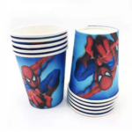 Set 10 pahare carton, unica folosinta, 260 ml , Spiderman