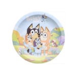 Set 10 farfurii carton, unica folosinta, Ø 18cm, Tematica Bluey, Petrecere Copii