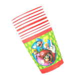 Set 10 pahare carton, unica folosinta, 260 ml , Super Mario