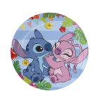 Set 10 farfurii carton, unica folosinta, Ø 23cm, Stitch & Angel, Petrecere Copii