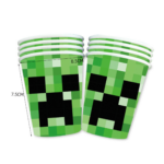 Set 10 pahare carton, unica folosinta, 260 ml , Tematică Minecraft