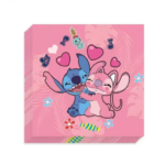 Servetele de Masa Stitch & Angel (roz) – 33 x 33 cm , Set 20 buc