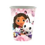 Set 10 pahare carton, unica folosinta, 260 ml , Tematică Gabby’s Dollhouse