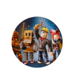 Set 10 farfurii carton, unica folosinta, Ø 18cm, Tematica Roblox, Petrecere Copii