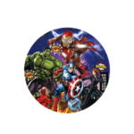Set 10 farfurii carton, unica folosinta, Ø 23cm, Tematica Supereroi, Petrecere Copii