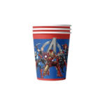Set 10 pahare carton, unica folosinta, 260 ml , Tematica Supereroi