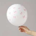 Set 10 Baloane Latex Alb 30cm, cu Imprimeu Fundite