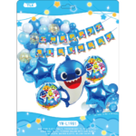 Arcadă Set Aniversar Baby Shark Albastru – 43 buc
