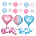 Set Gender Reveal ,,Boy or Girl,, cu baloane din folie si latex