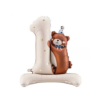 Balon Folie Cifra 1 cu Ursulet – 97x75 cm