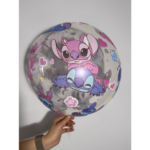 Balon BOBO Transparent cu imprimeu Stitch si Angel ,45 cm