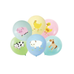 Baloane latex Cu Animale de la Ferma, 30 cm- Set 6 baloane