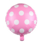 Balon Folie Rotund Roz cu Buline 45cm