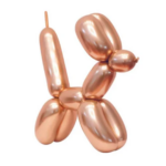 Set 50 Baloane Modelaj Latex Chrome Roz Auriu,Rose Gold 135-145cm