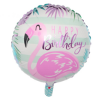 Balon Folie Rotund Flamingo Happy Birthday 45cm