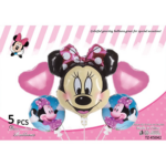 Set 5 baloane folie Minnie Mouse roz