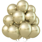 Set 25 Baloane Latex Chrome 13 cm Auriu Nisip, Quick Sand Gold - imagine 2