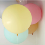 Set 5 Baloane Latex Jumbo Macaron 46 cm Galben, Yellow - imagine 2