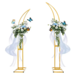 Set 2 Cadre Decor Aurii Tip Arc Elegant, Metal, 190 cm si 240 cm, pentru Arcada Baloane si Evenimente