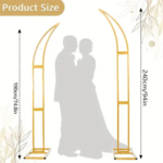 Set 2 Cadre Decor Aurii Tip Arc Elegant, Metal, 190 cm si 240 cm, pentru Arcada Baloane si Evenimente - imagine 2