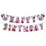 Banner Happy Birthday Tematica Minnie Mouse