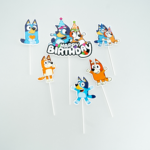 Topper Tort Bluey Happy Birthday - Set 6 Bucati