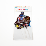 Topper Tort Captain America Happy Birthday - Set 6 Bucati - imagine 2