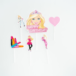 Topper Tort Barbie Happy Birthday - Set 6 Bucati