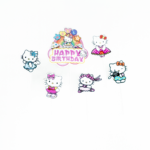 Topper Tort Hello Kitty Happy Birthday - Set 6 Bucati