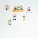 Topper Tort Labubu Happy Birthday - Set 6 Bucati