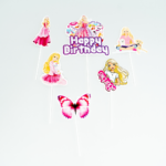 Topper Tort Barbie Happy Birthday - Set 6 Bucati