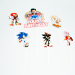 Topper Tort Sonic Happy Birthday - Set 6 Bucati