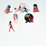 Topper Tort Miraculous Ladybug Happy Birthday – Set 6 Bucati