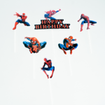Topper Tort Spider-Man Happy Birthday – Set 6 Bucati