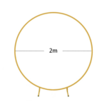 Arcada metalica rotunda pentru baloane si decoratiuni, 2 m, aurie - imagine 2