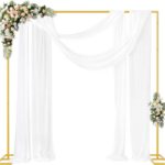 Arcada metalica patrata pentru baloane si decoratiuni, 3 x 3 m, aurie