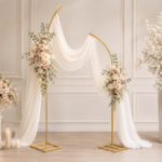 et 2 arcade metalice aurii pentru decor evenimente – 2,4 m + 2,05 m