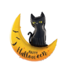 Balon Folie Halloween Pisica Neagra pe Luna, 76 x 88 cm