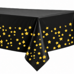 Fata de Masa Neagra cu Stele Aurii, 137 x 274 cm