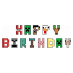 Banner decorativ Happy Birthday Minecraft