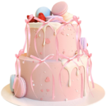 Fundite decorative roz pentru tort si baloane – Set 10 buc