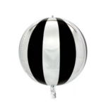 Balon folie 4D sferic alb-negru, 55 cm